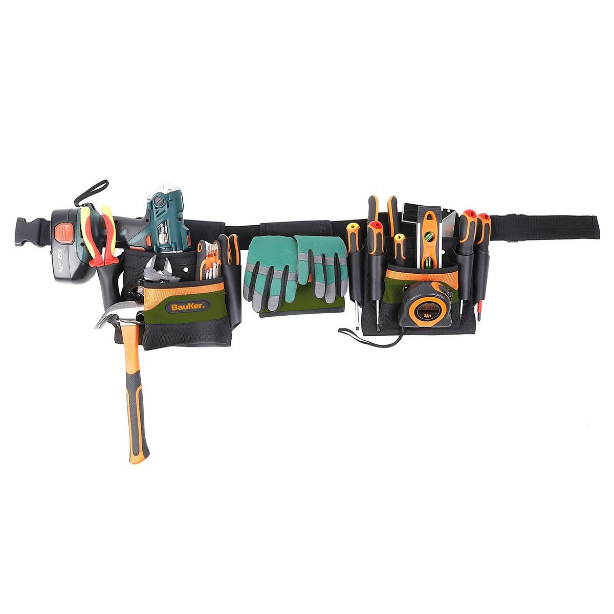 BAUKER - Cinturón Porta Herramientas Denier 600 Heavy Duty Bauker