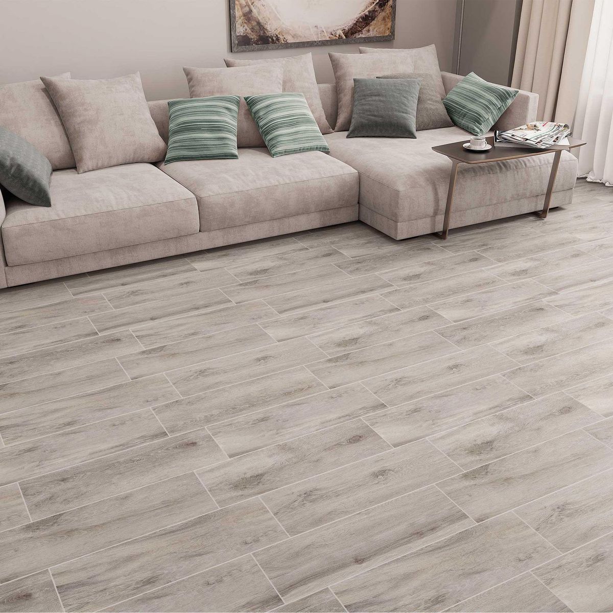 HOLZTEK - Cerámica Albero Foresta Gris Maderada 20x60cm 1.7m2 para piso