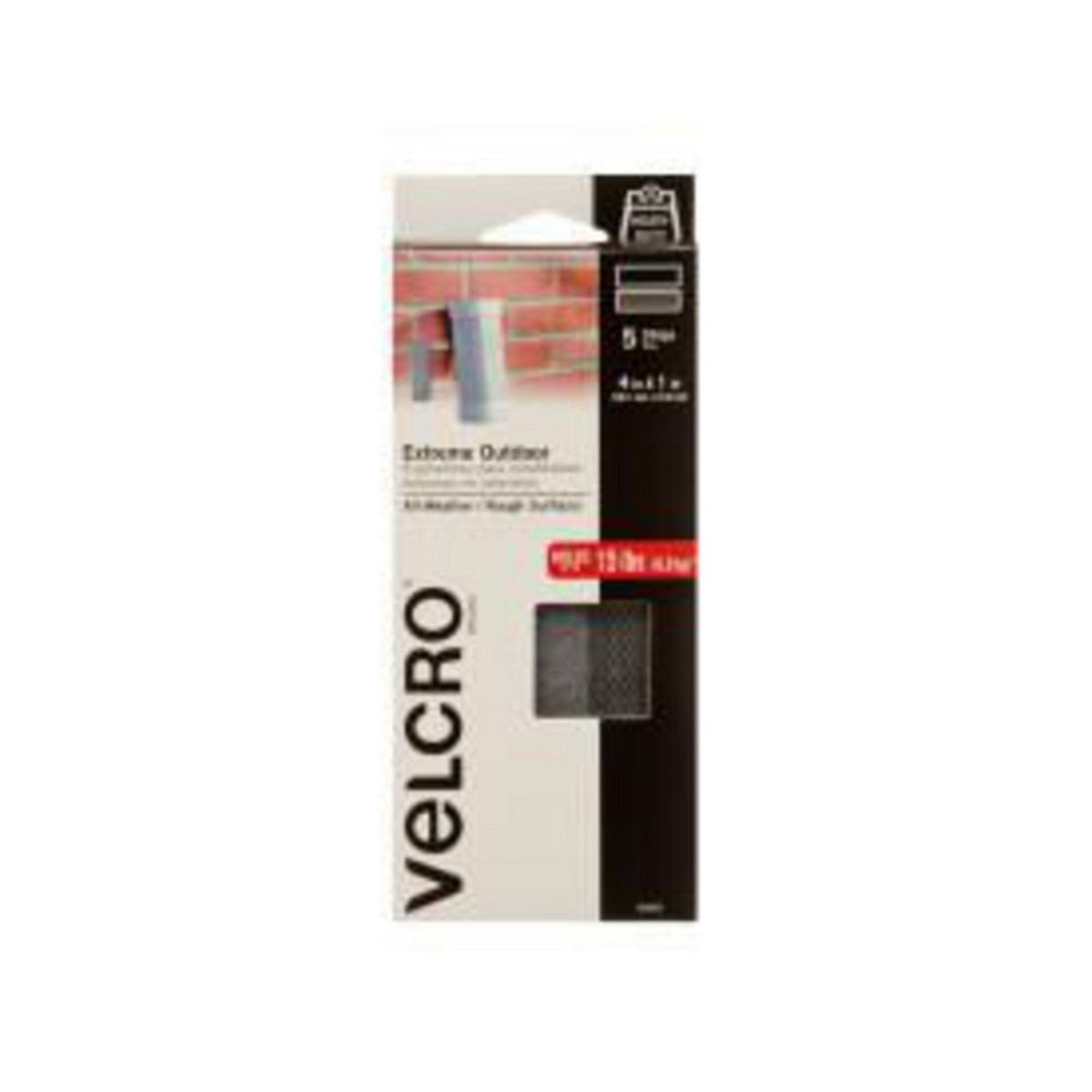 VELCRO - Tiras Extremas Gris 4x1 pulg. x 5 unid.