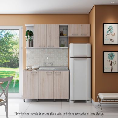 Combo Cocina Madero + Lavadero 1 poza con Escurridero 180cm