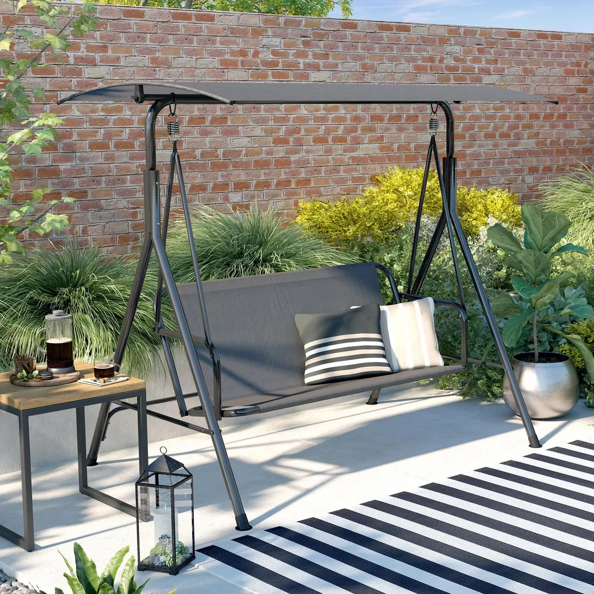 JUST HOME COLLECTION - Sillón Columpio 3Prs Poly/Text