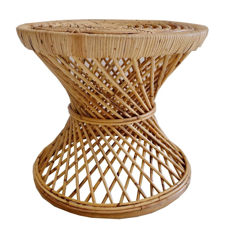 JUST HOME COLLECTION - Mesa de Terraza Ratán Redonda Natural 50X50CM