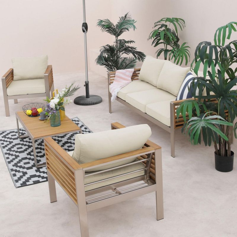JUST HOME COLLECTION - Juego Living de Terraza Ischia 5 Personas Beige