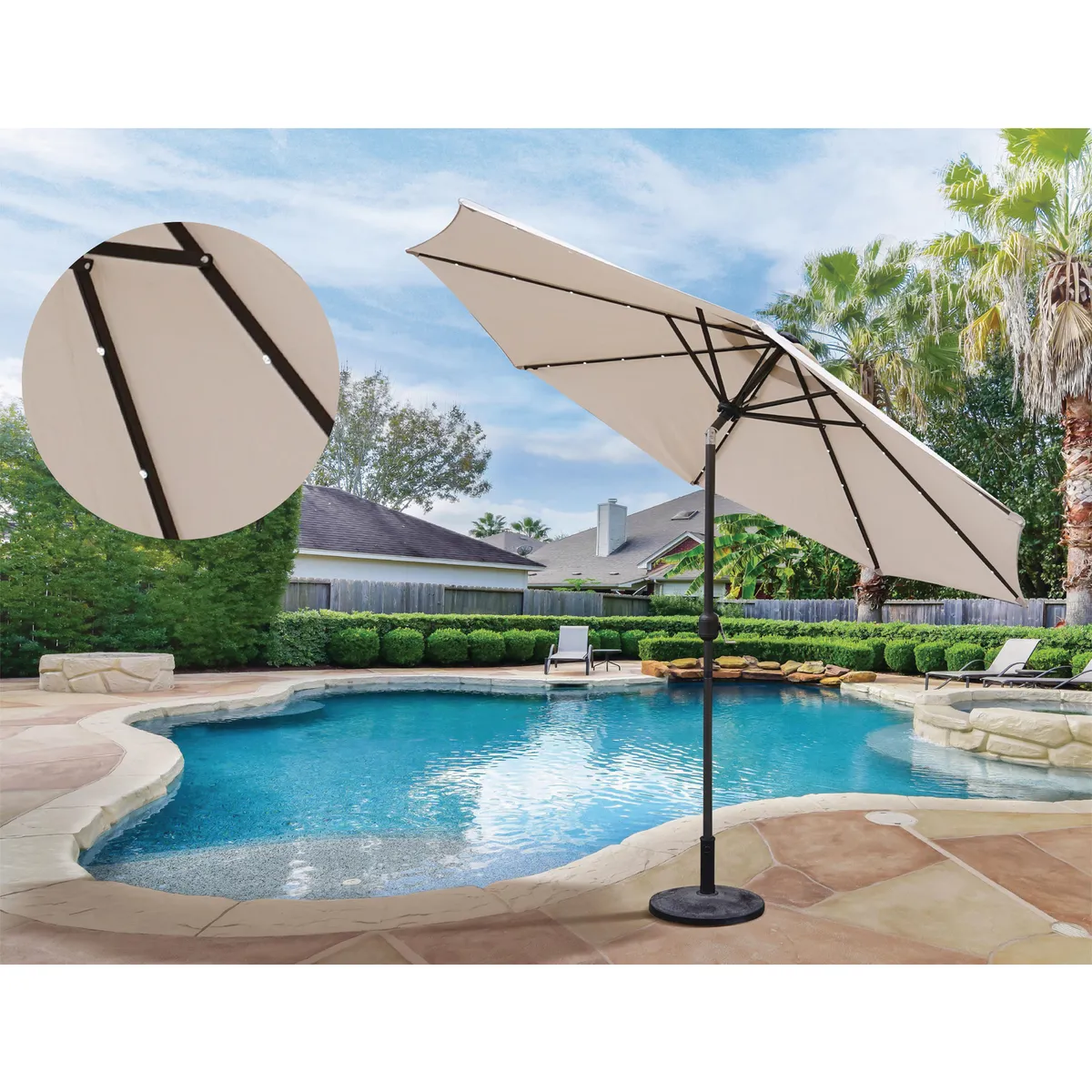 JUST HOME COLLECTION - Sombrilla para Terraza Taupe 2.7m