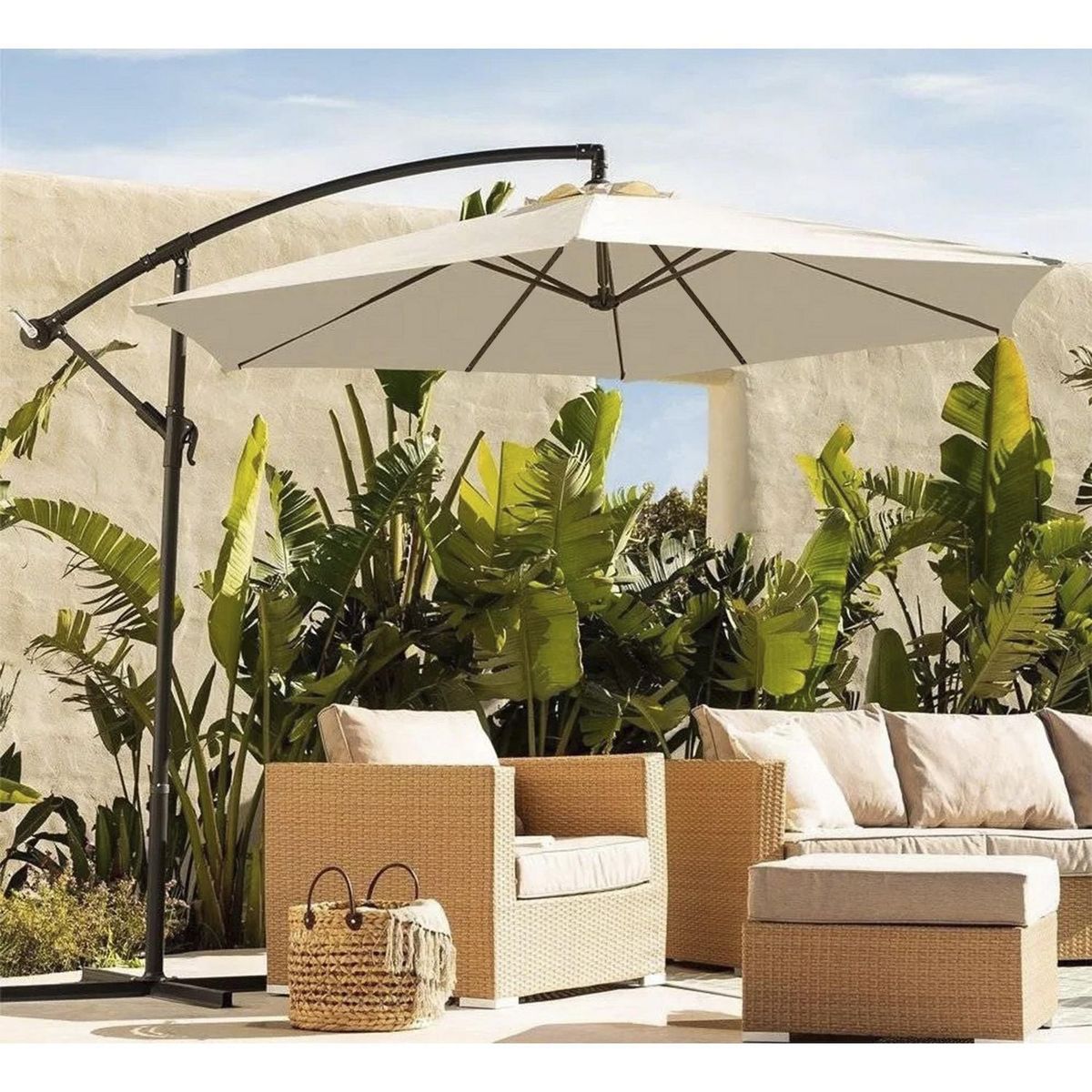 JUST HOME COLLECTION - Sombrilla Para Terraza Lateral Taupe 3m