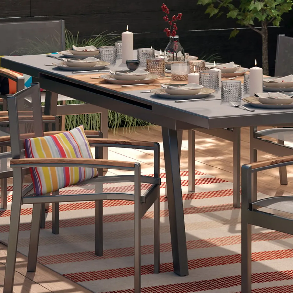 JUST HOME COLLECTION - Juego de Comedor Creta 9 Piezas - Madera teca