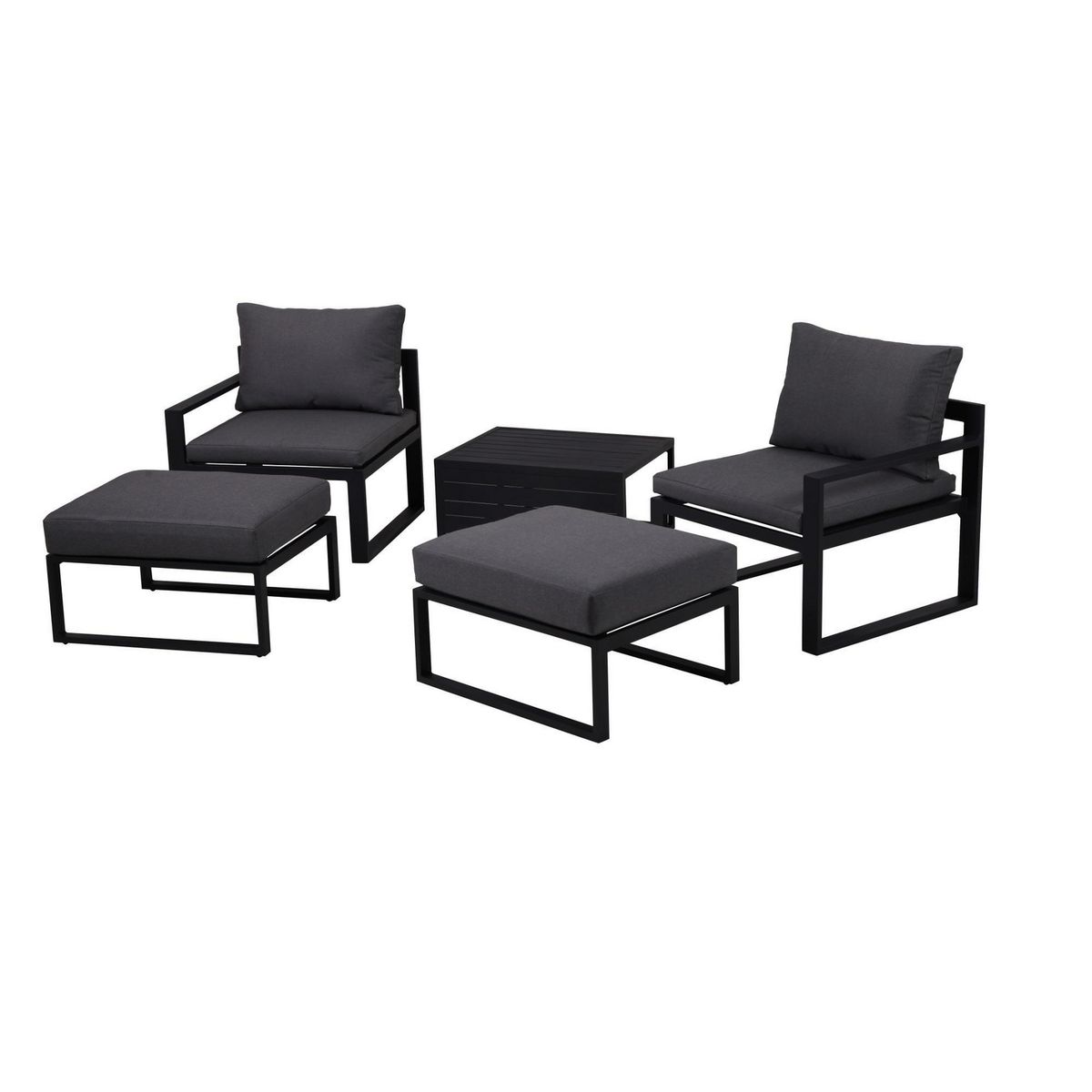 JUST HOME COLLECTION - Juego de Balcón Modular Milo 4 Personas Negro