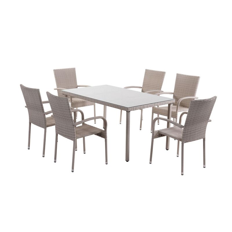 JUST HOME COLLECTION - Juego de Comedor Pipa Ratán 6 Personas