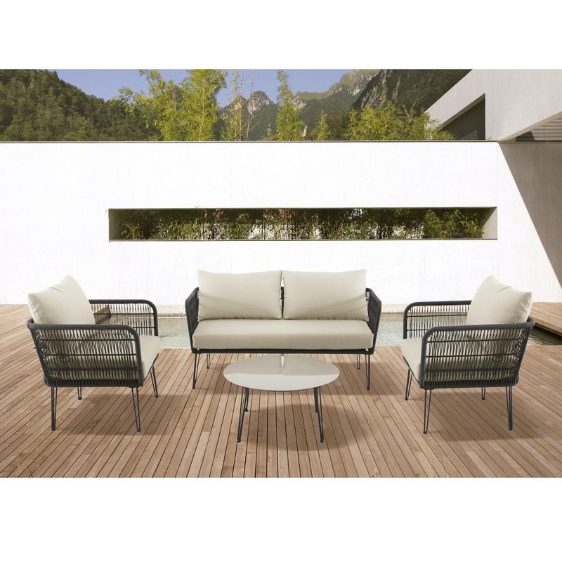 JUST HOME COLLECTION - Juego Terraza Living 4 piezas Ratán Stintino
