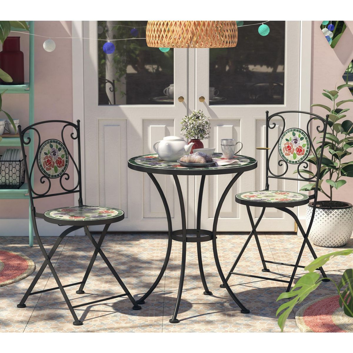 JUST HOME COLLECTION - Silla Mosaico Floral