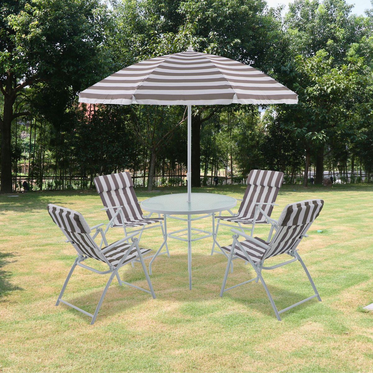 JUST HOME COLLECTION - Juego de Comedor de Terraza 4 Personas Country