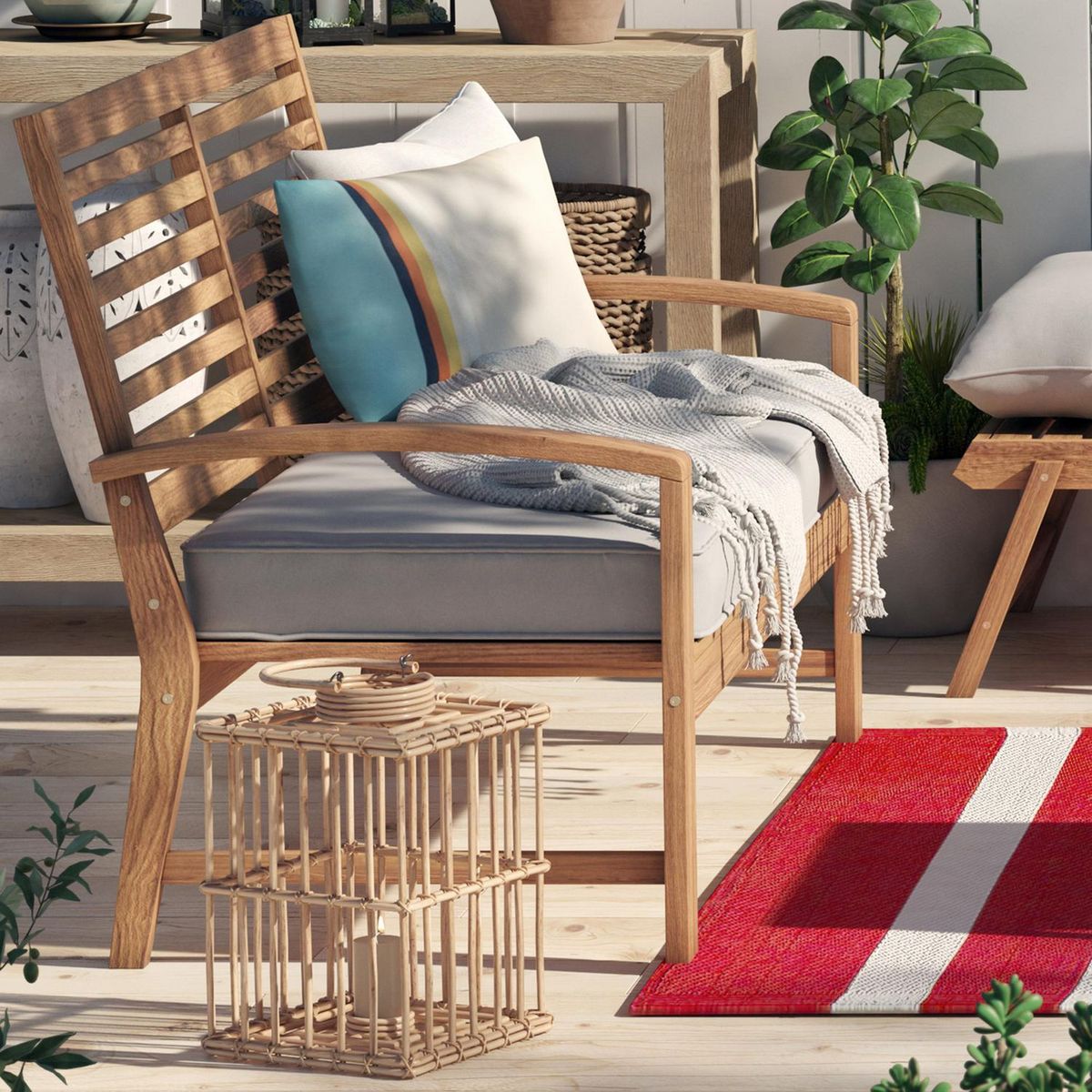 JUST HOME COLLECTION - Juego Living de Terraza Palawan Acacia 4 Personas