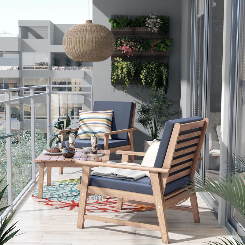 JUST HOME COLLECTION - Juego de Balcón Santorini Acacia 2 Personas Madera
