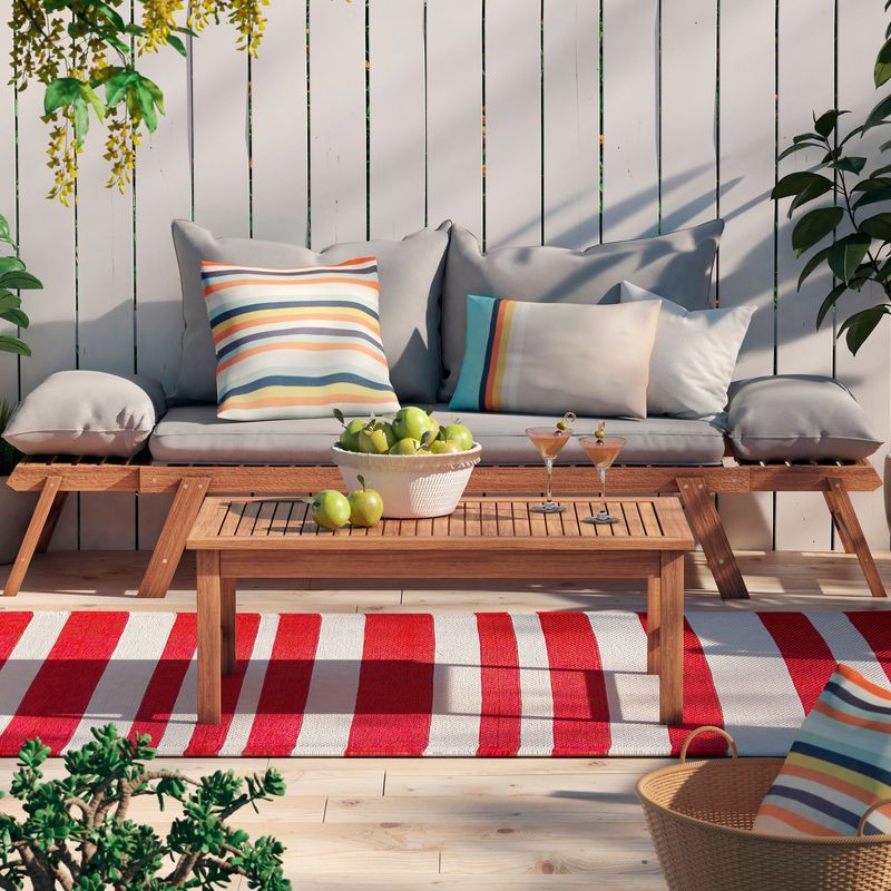 JUST HOME COLLECTION - Banco Madera Acacia con Cojínes
