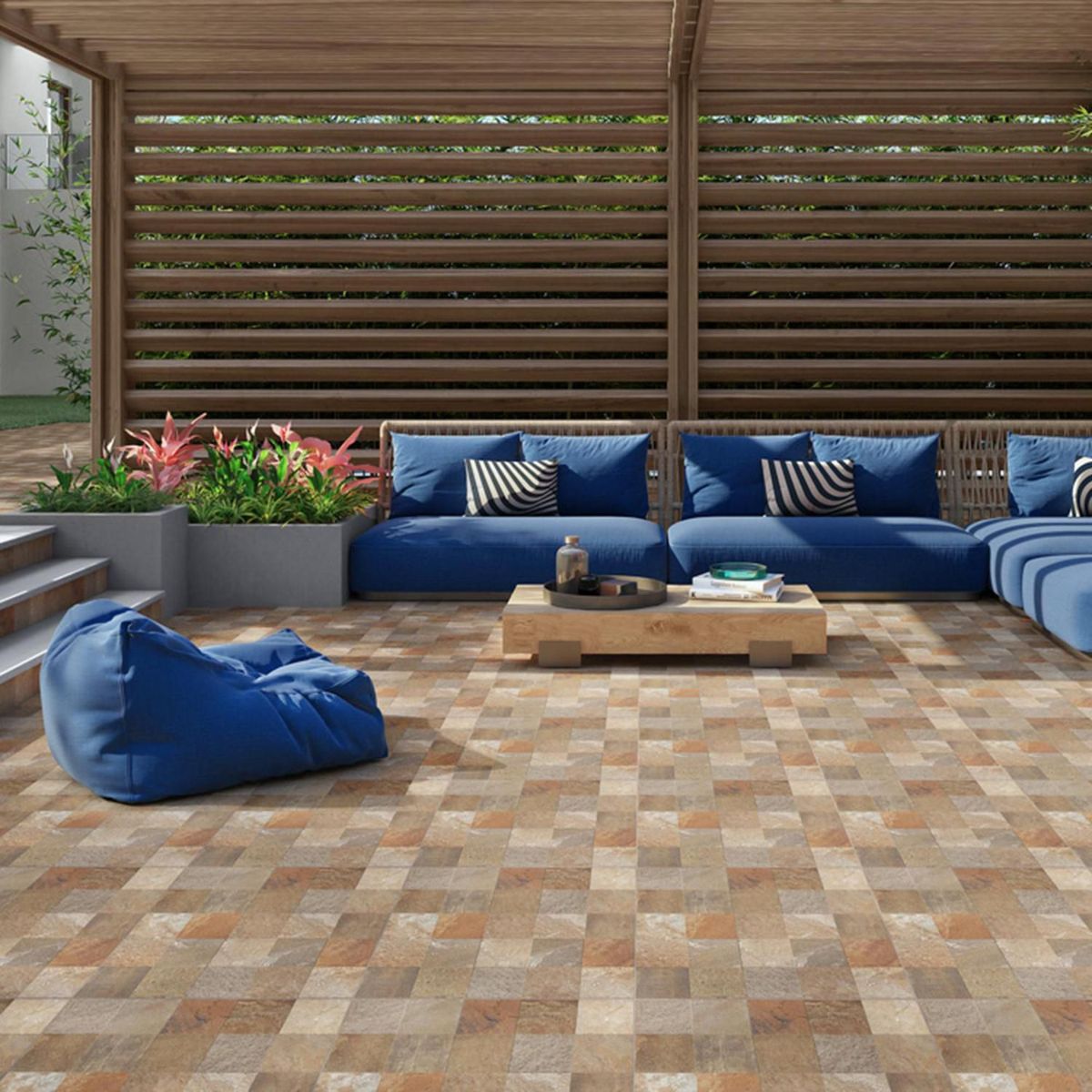 INCEFRA - Gres porcelánico Marrón 52.5x52.5 Gravillado Mate 1.93 m2