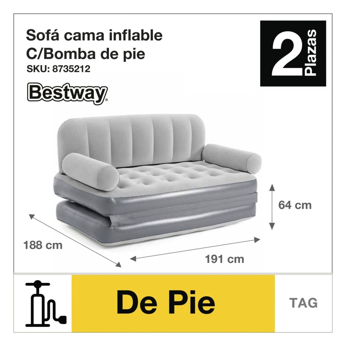 BESTWAY - Sofá Cama Inflable Bestway C/BBA 220V