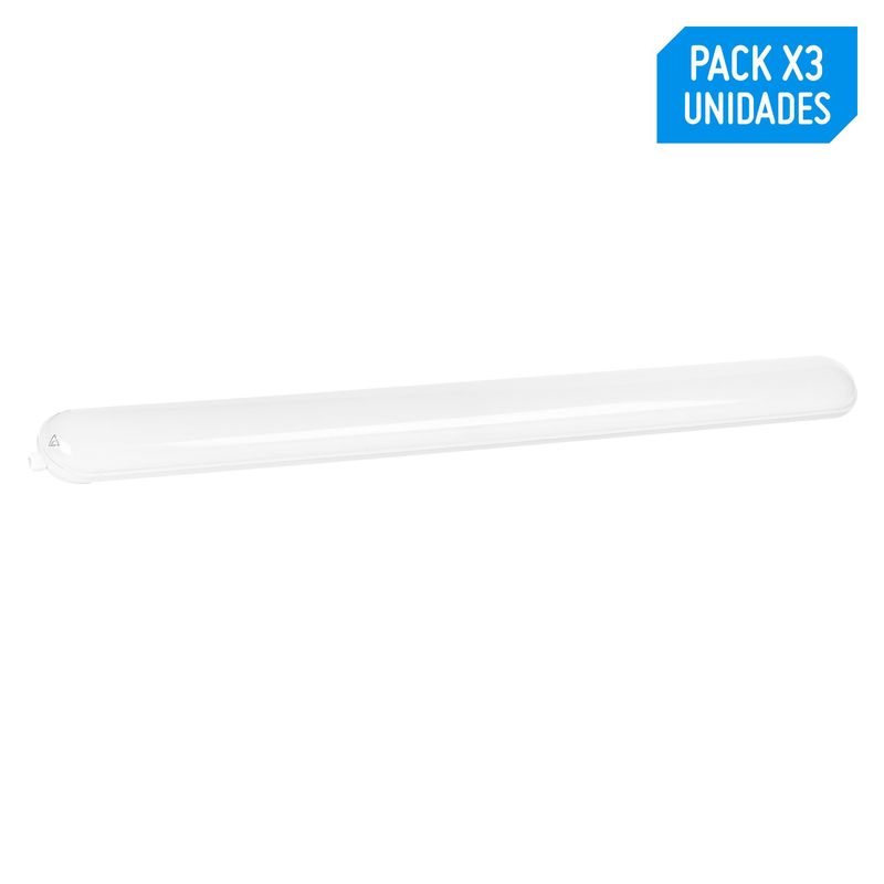KHOR - Pack x3 Hermético Led 56W 10x7x120 cm
