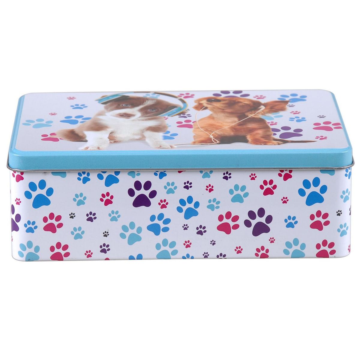 JUST HOME COLLECTION - Caja de Lata Rectangular Perros