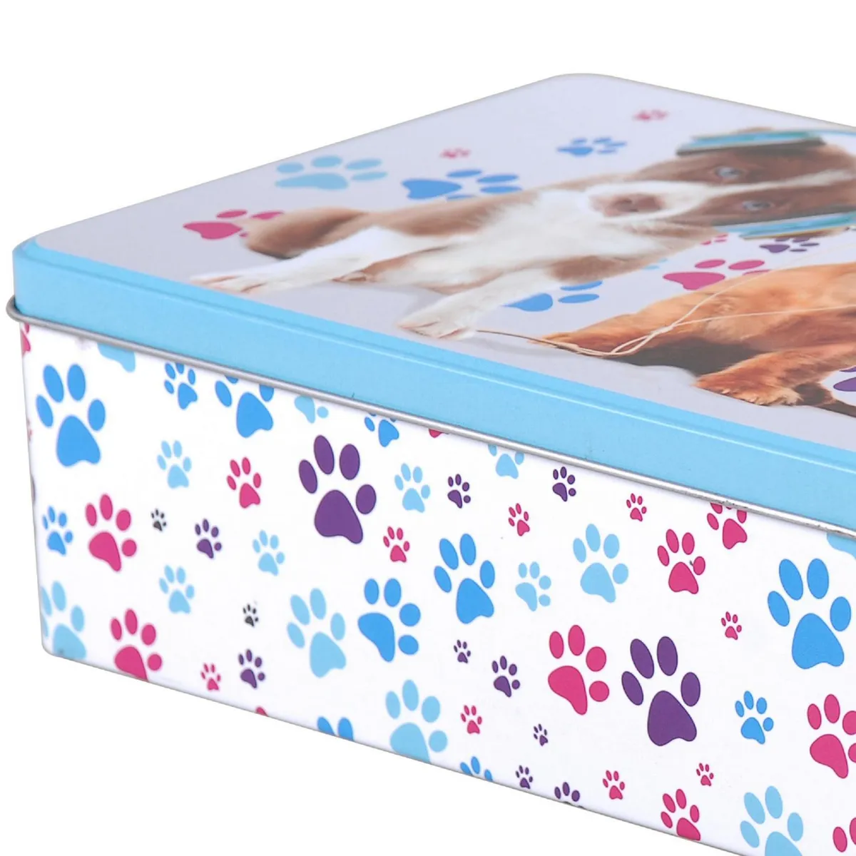 JUST HOME COLLECTION - Caja de Lata Rectangular Perros