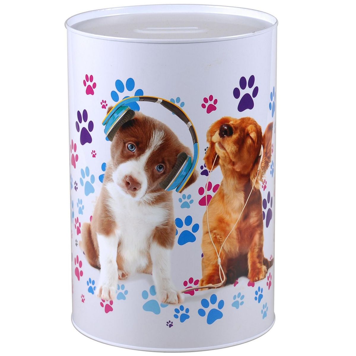 JUST HOME COLLECTION - Caja de Lata Redonda Perros