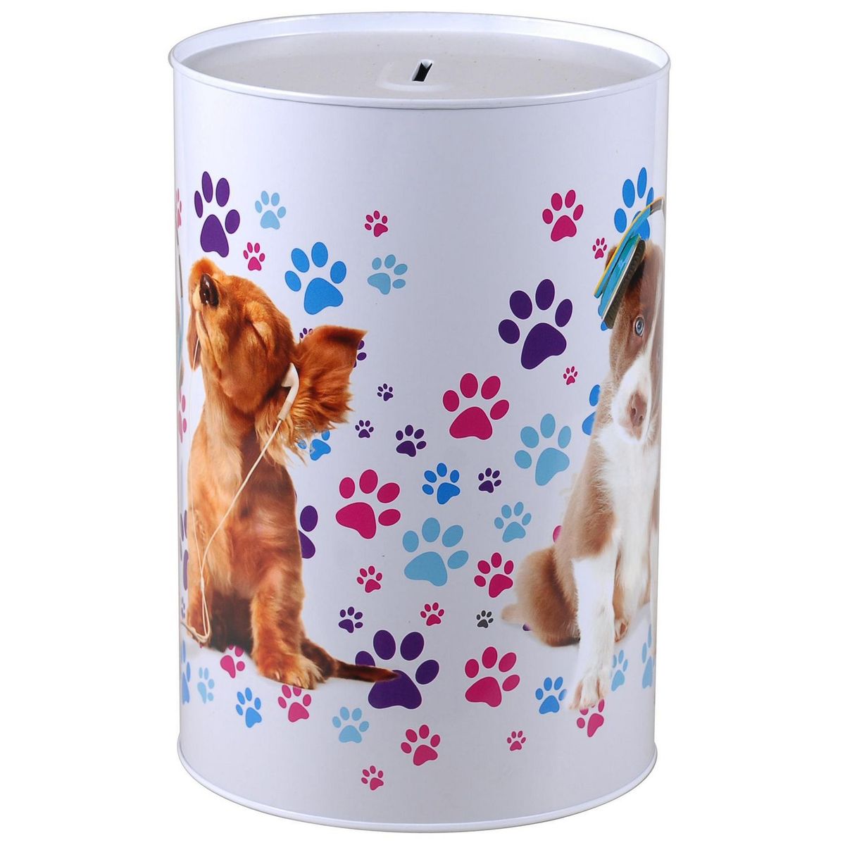 JUST HOME COLLECTION - Caja de Lata Redonda Perros