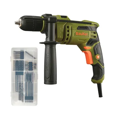 Set Taladro Percutor El�ctrico Bauker 13mm 650W Bauker+� 50 Accesorios