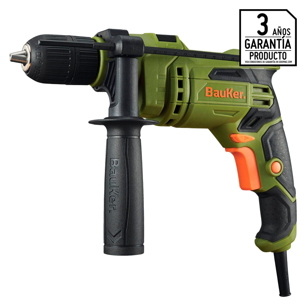 BAUKER - Set Taladro Eléctrico Bauker 10 mm 650W