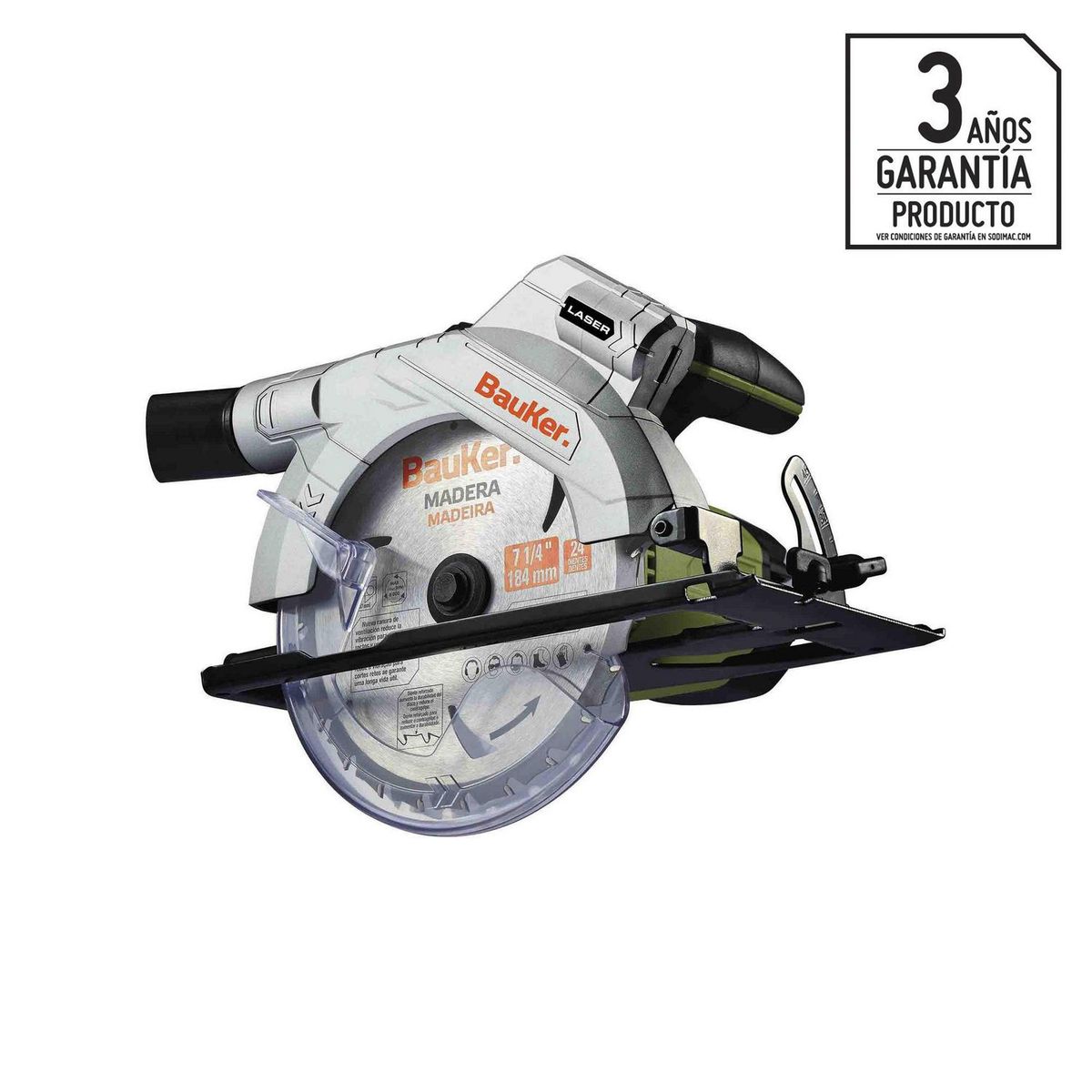 BAUKER - Sierra Circular Bauker Eléctrica 7 1/4" 1300W