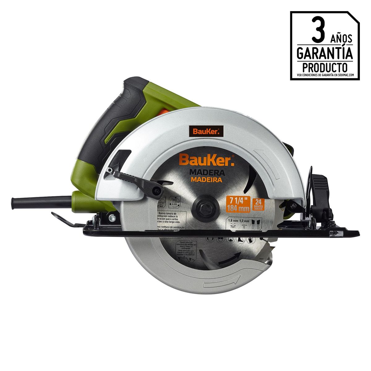 BAUKER - Sierra Circular Eléctrica Bauker 7 1/4" 1800W