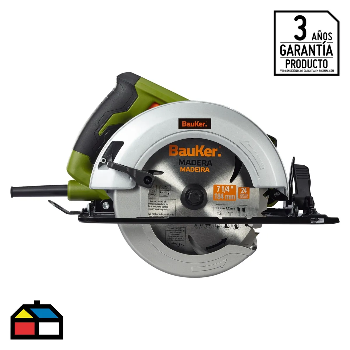 BAUKER - Sierra Circular Eléctrica Bauker 7 1/4" 1800W