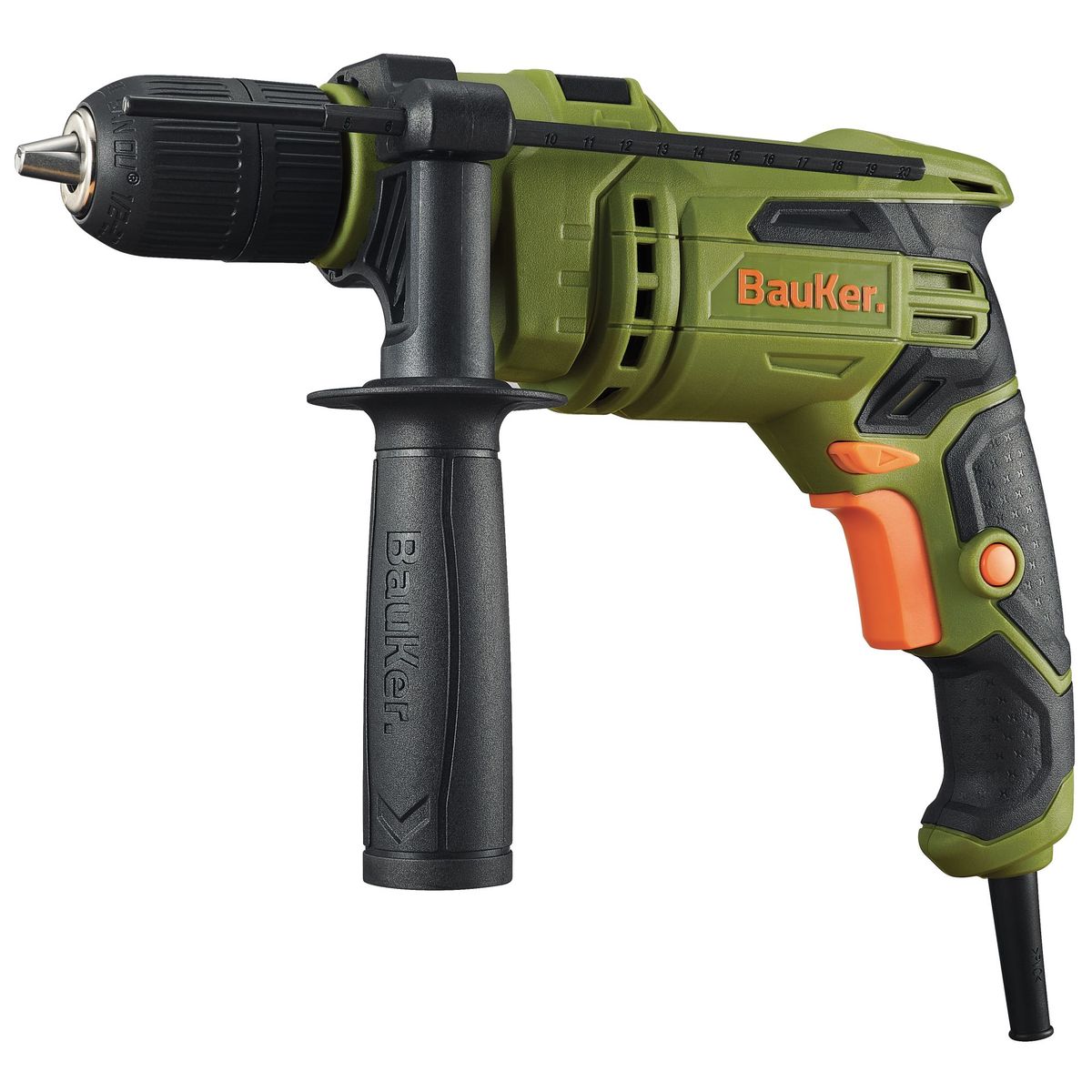 BAUKER - Taladro Percutor Eléctrico Bauker13mm 650W +9 brocas