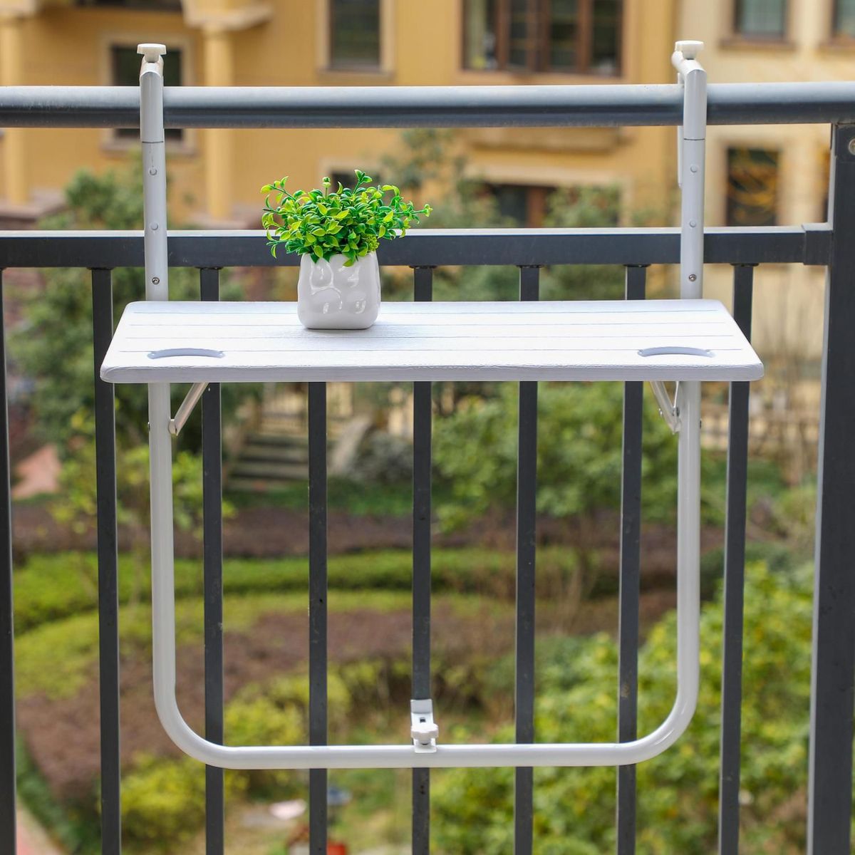 JUST HOME COLLECTION - Mesa Plegable de Balcón Blanca