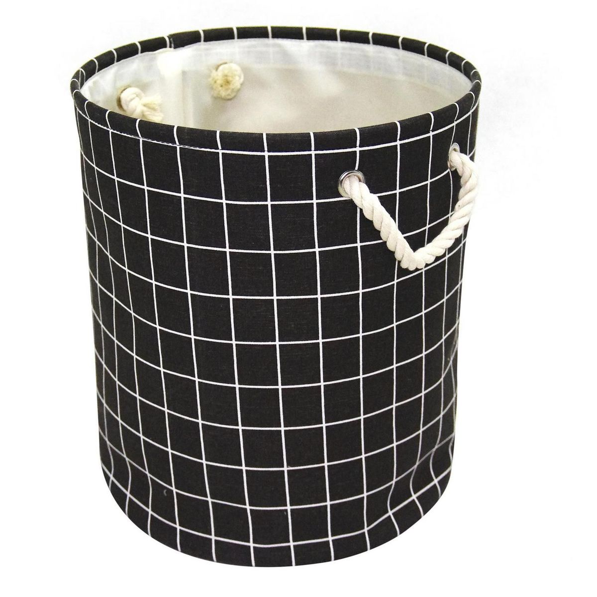 JUST HOME COLLECTION - Cesto de Ropa Cuadros Negro