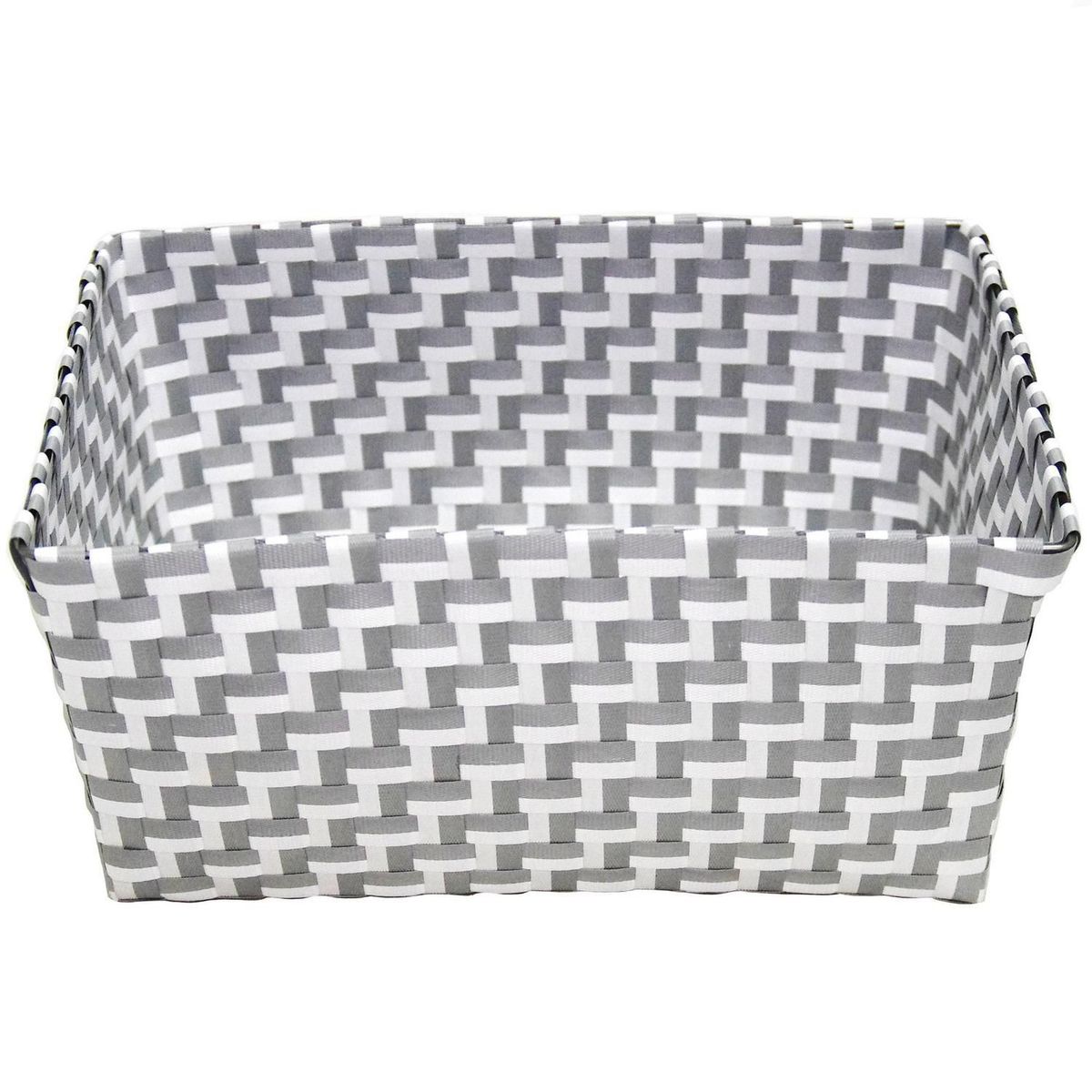 Canasto Tejido Rectangular Gris, marca JUST HOME COLLECTION - Foto 2