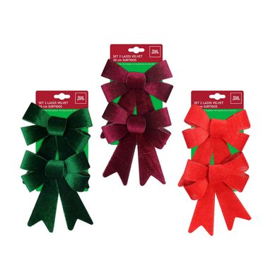 Set 2 Lazos Velvet Surtido 20cm