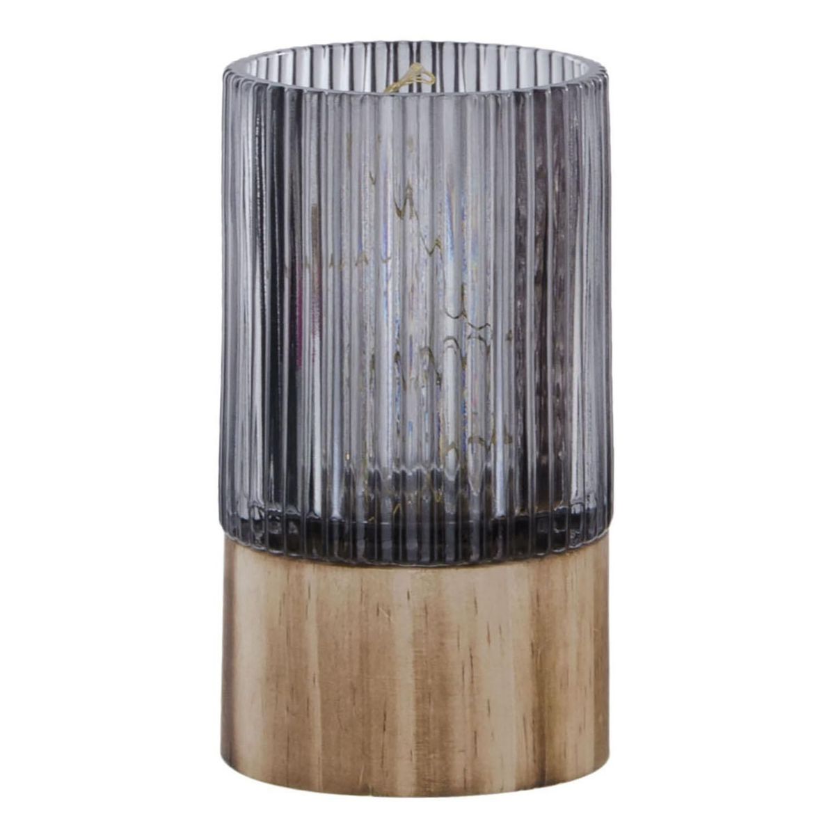 DEAR SANTA - Vaso Decorativo con Luz Gris 15cm Sin Batería