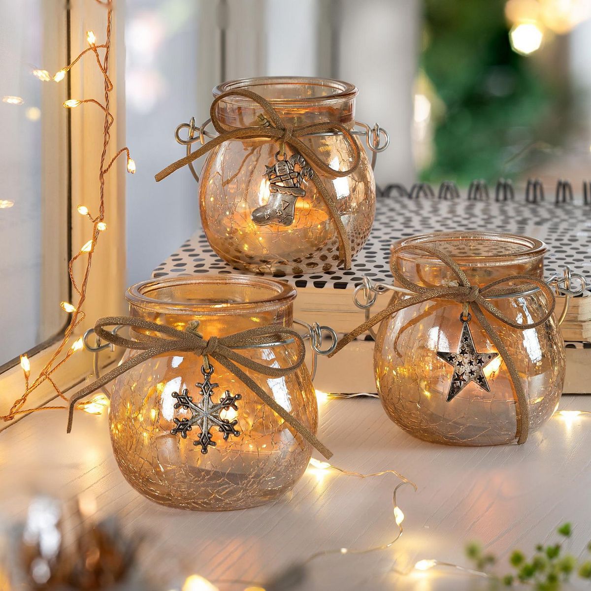 DEAR SANTA - Candelabro Gold Navidad 7cm Surtido