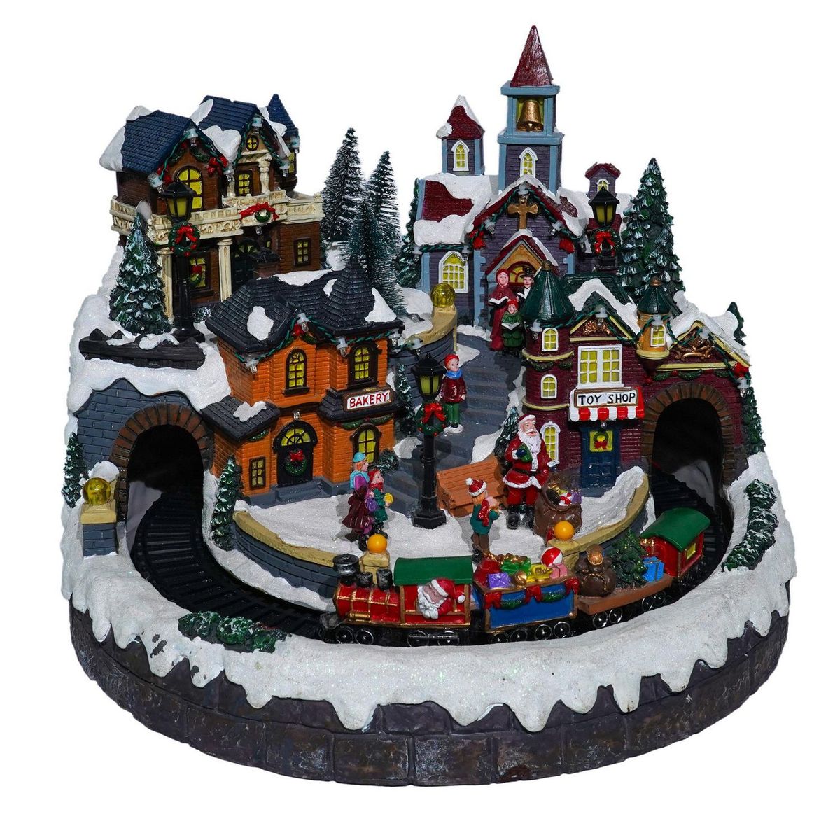 DEAR SANTA - Villa Musical LED sin Batería Navidad 40cm