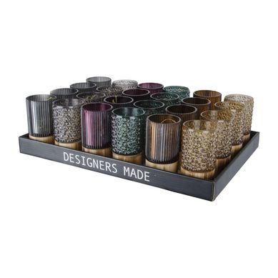 Vaso Decorativo con Luz Humo 15cm Sin Batera