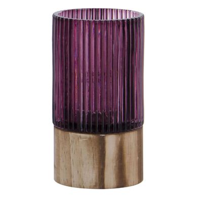 Vaso Decorativo con Luz Burdeo 15cm Sin Batera