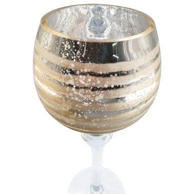 Candelabro Vidrio Gold Navidad 35cm