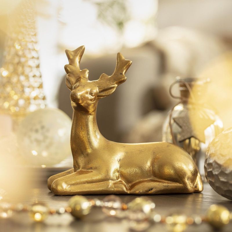DEAR SANTA - Reno Cerámica Dorado 15cm