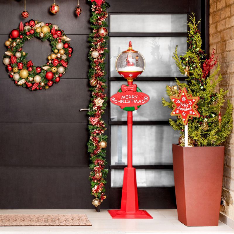 DEAR SANTA - Farol de Pie Santa Claus Rojo Musical 177cm