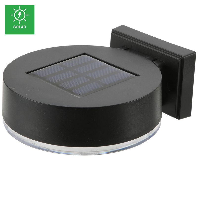 JUST HOME COLLECTION - Aplique Solar Led Astor Luz Blanca Negro Luz Fría