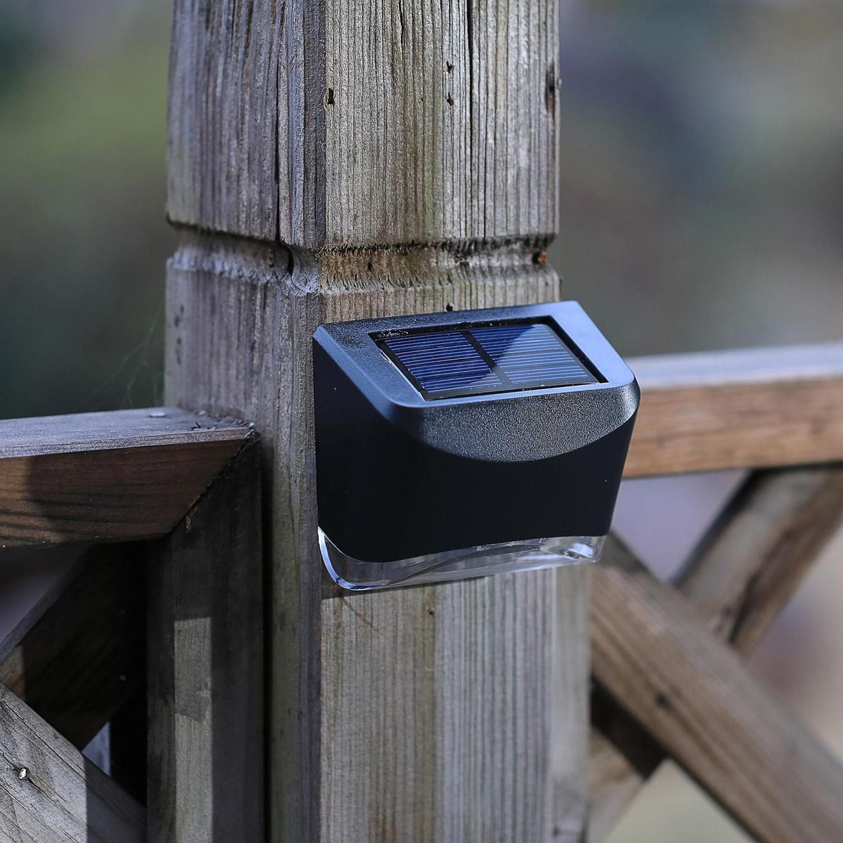 JUST HOME COLLECTION - Aplique Guía Solar Led Luz Blanca Negro Luz Fría