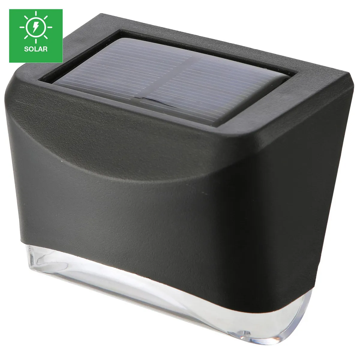 JUST HOME COLLECTION - Aplique Guía Solar Led Luz Blanca Negro Luz Fría