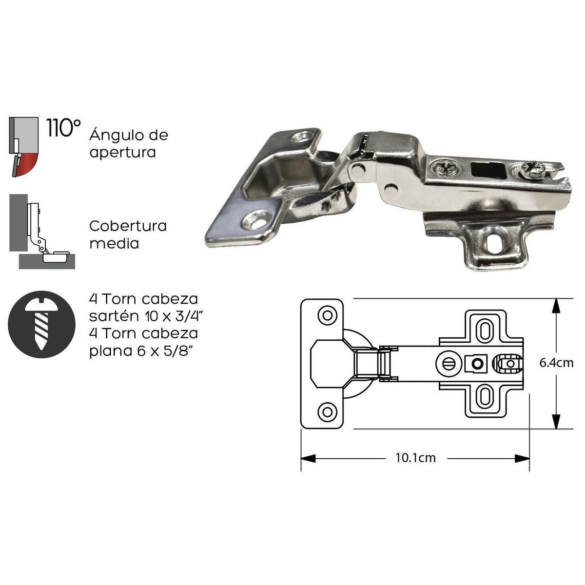 FIXSER - Bisagra Semicurva 110 35 mm.