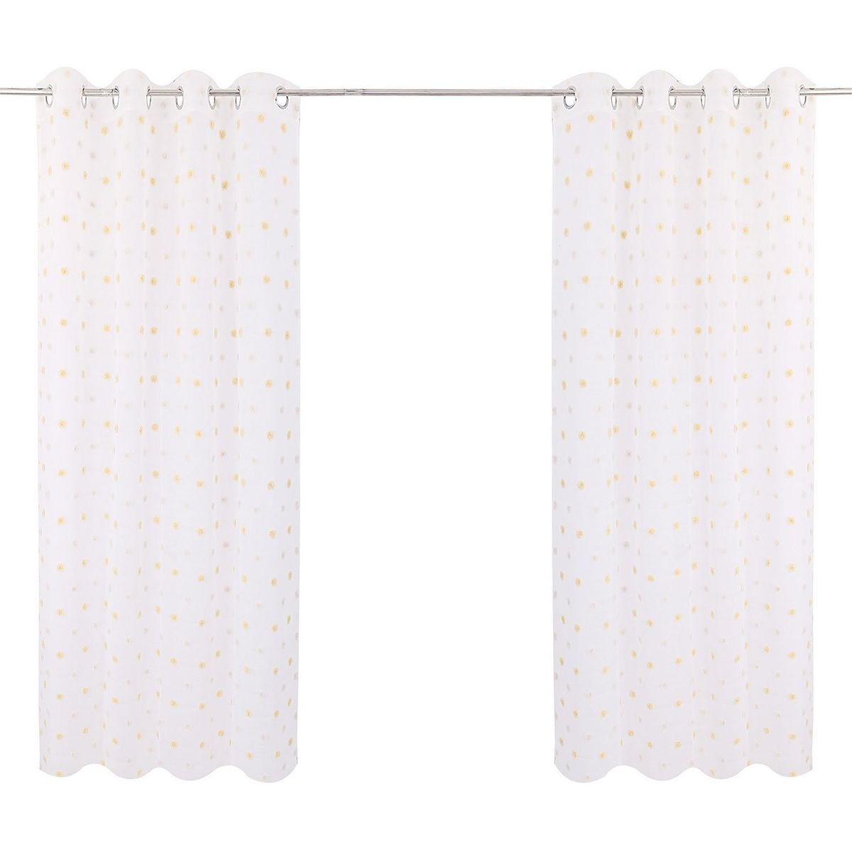 JUST HOME COLLECTION - Cortina Velo Pompom Blanco 140x220cm