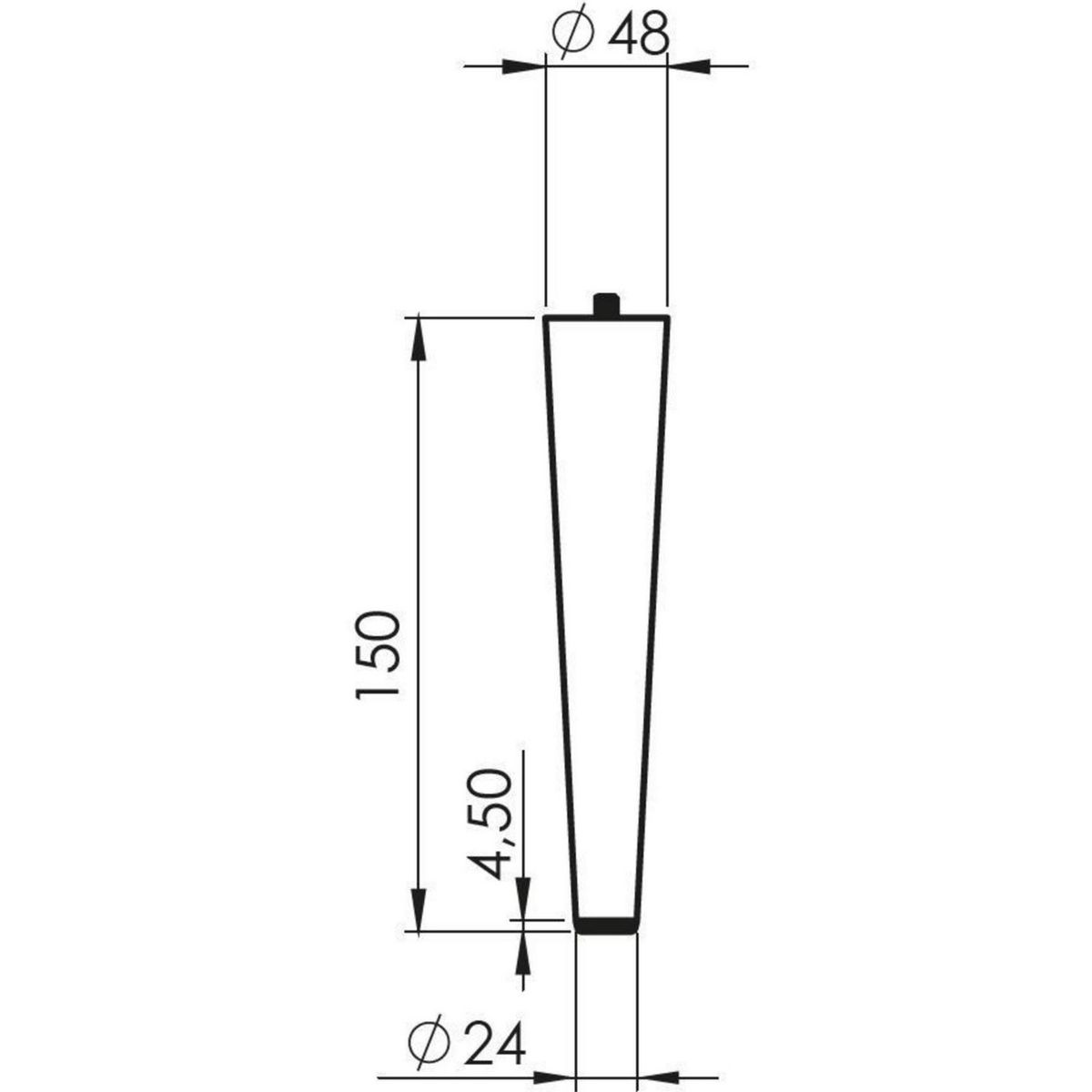 FIXSER - Patas para Muebles de Madera Cónica 150 mm
