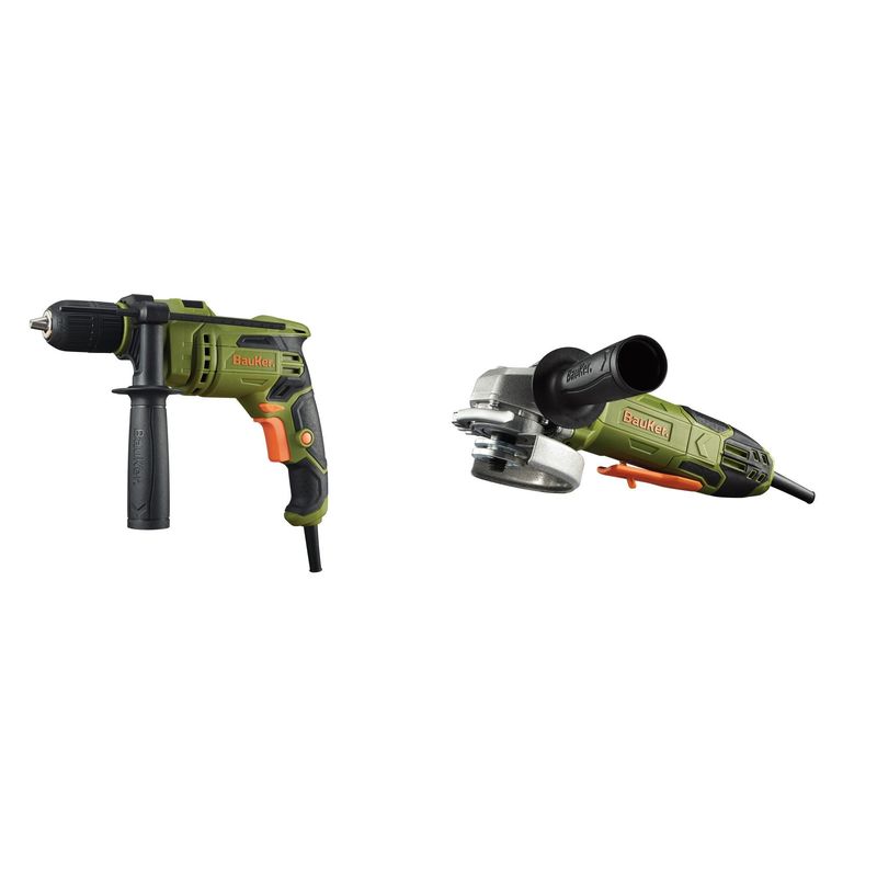 BAUKER - Set de Esmeril  + Taladro Eléctrico Bauker 13mm 650W + Accesorios
